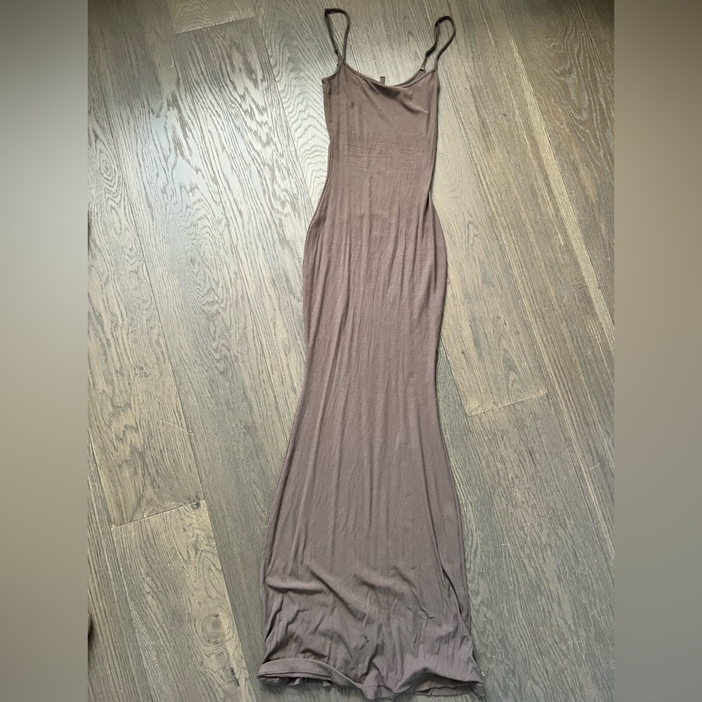 SKIMS Brown Slip Maxi Dress
